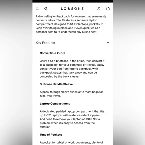 Lo & Sons Rowledge women's backpack - Picture 11 of 12